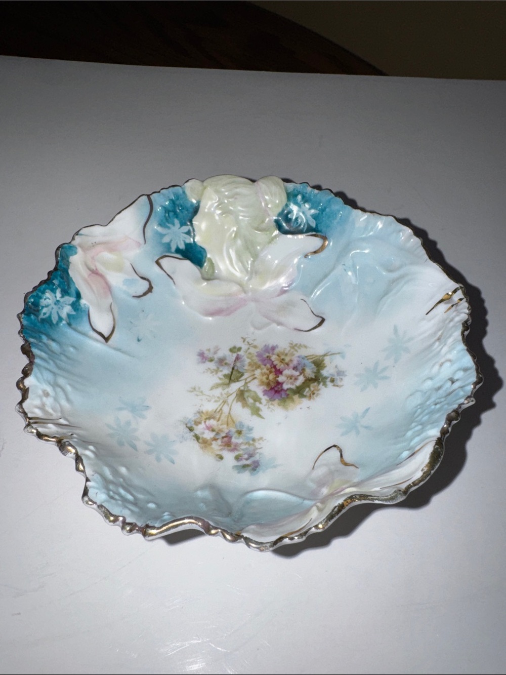 R. S. Prussia Hidden Images Hand Painted Porcelain Bowl 5 3/8” diameter